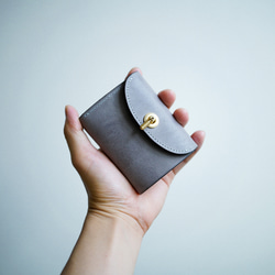 flap mini wallet [ gray ] オコシ金具 ver. 3枚目の画像