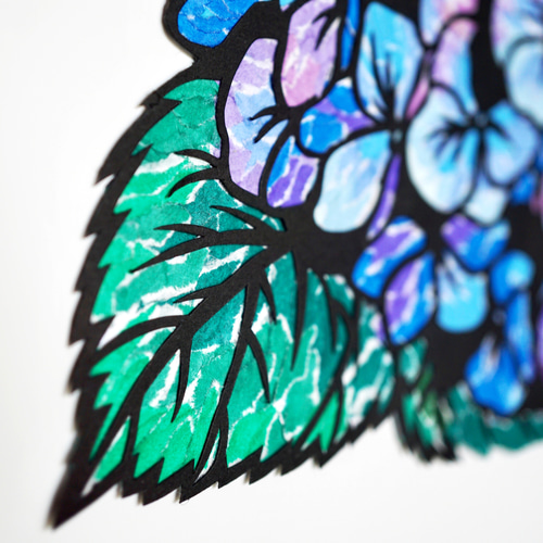 切り絵×ちぎり絵】aji-sai -紫陽花‐ 原画アート アートフラワー 切り絵×ちぎり絵】aji-sai -紫陽花‐ 原画アート アートフラワー
