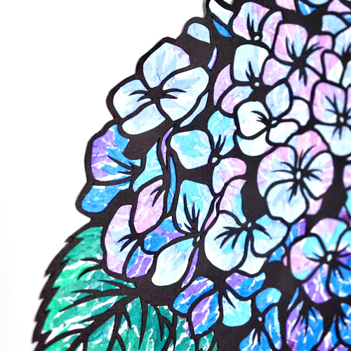切り絵×ちぎり絵】aji-sai -紫陽花‐ 原画アート アートフラワー 切り絵×ちぎり絵】aji-sai -紫陽花‐ 原画アート アートフラワー