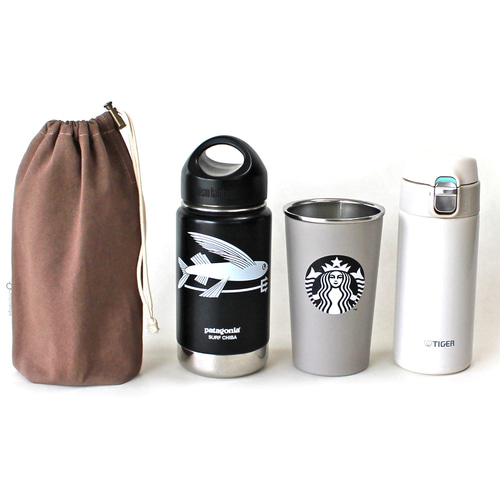 Kinchaku Daily タンブラー用 コットンキャンバス ブラウン