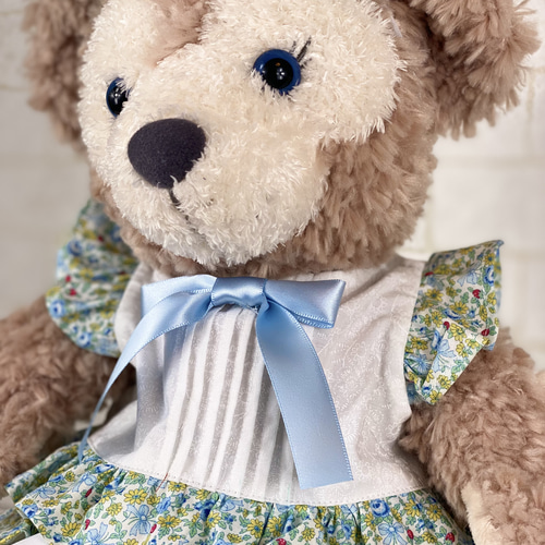 シェリーメイ ブルー花柄のセット (ブラウス、スカート、ヘッドリボン