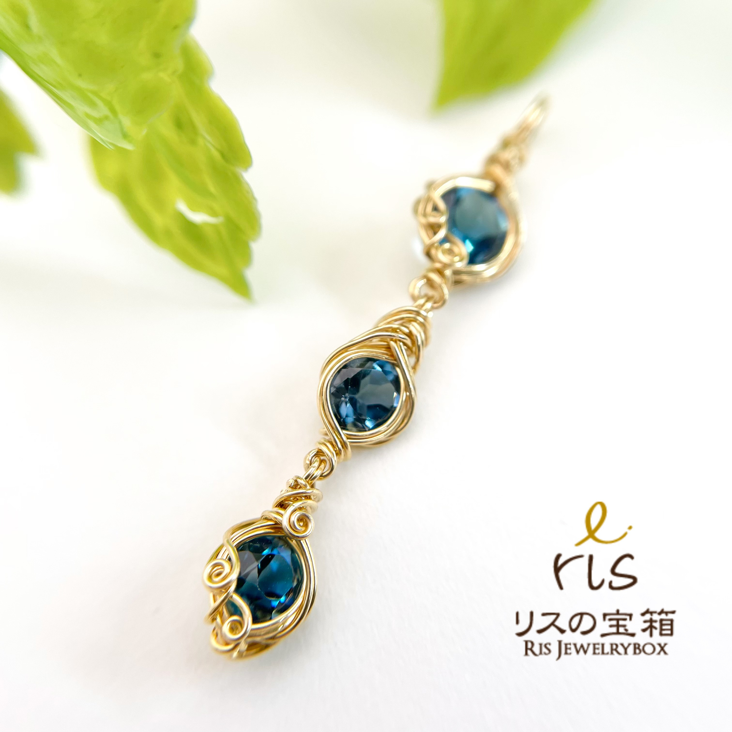 ブルートパーズ　フカネ巻き®ペンダントトップ