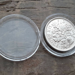 ゴルフボールマーカー 幸せのシックスペンス イギリス  ラッキー6ペンス 英国コイン  美品です 本物 19.5mm 4枚目の画像