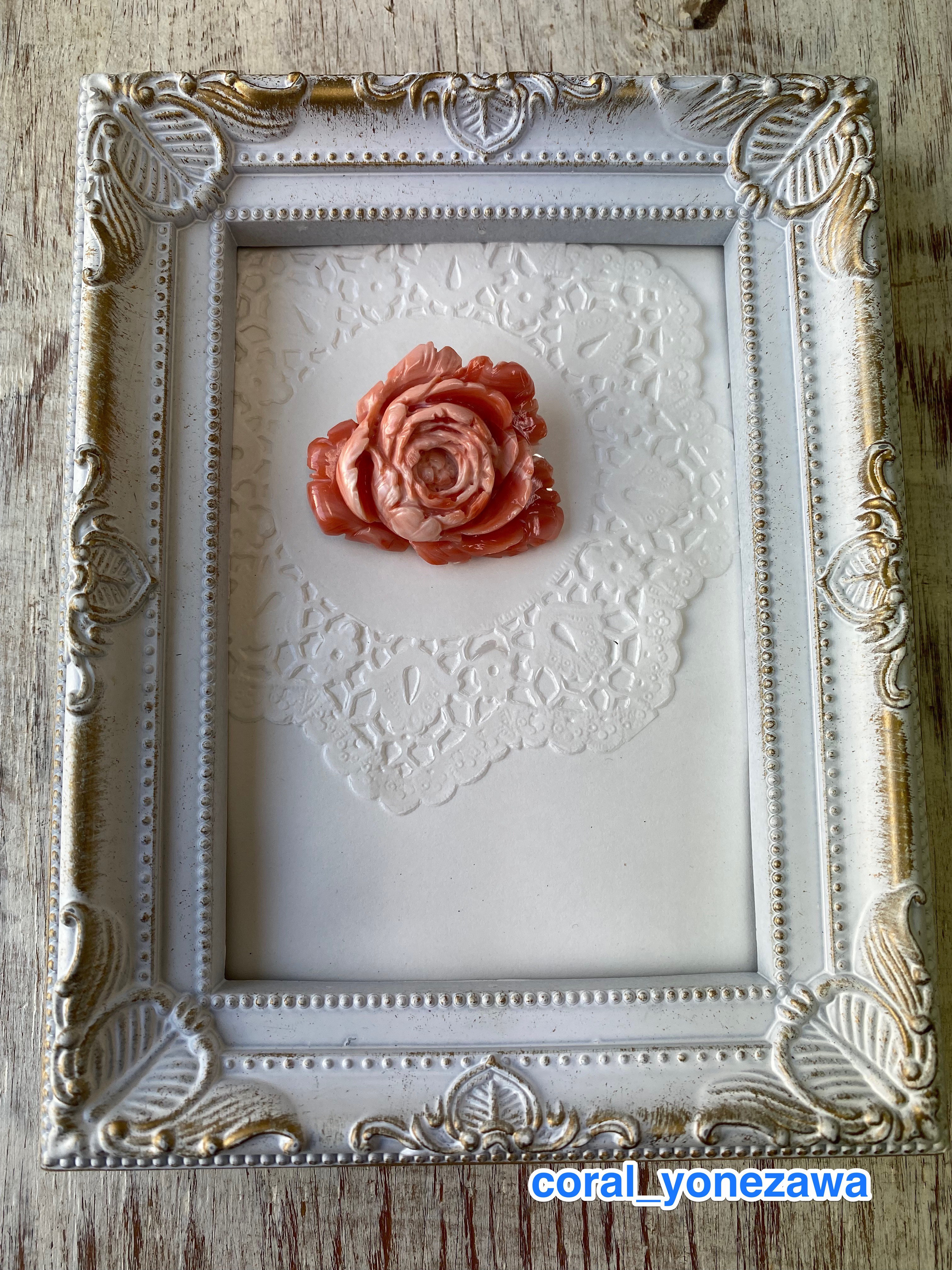 令和4年彫刻ブローチ⑧牡丹・ワケありセール