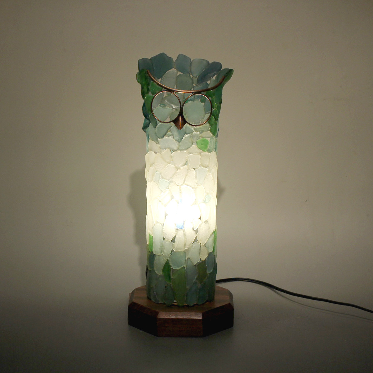 シーグラスランプ　ふくろうランプ－20