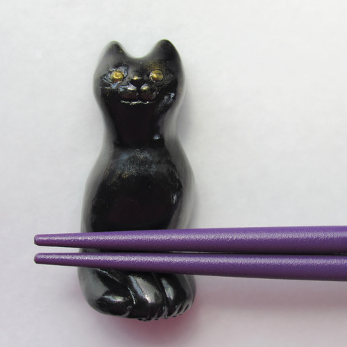 人気新品入荷 おすましcat＜黒猫＞＊レジン製の箸置き＊ 箸・箸置き はしおき ヘアゴム
