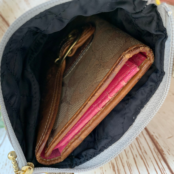 6way長財布も入る　大人の移動ポケット　ウエストポーチ　ボディーバック　ショルダー可能　サコッシュ　紫陽花⑥全11色 15枚目の画像