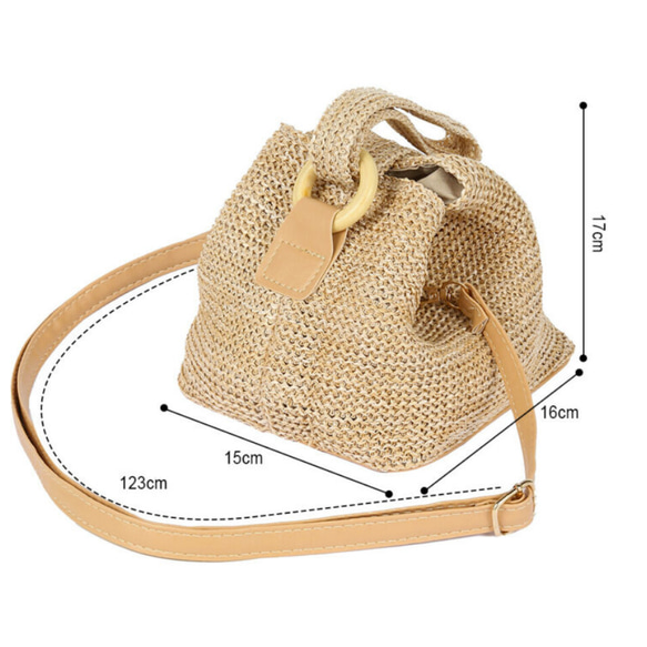 Handbag Summer Beach Tote Bag Round Rattan Shoulder Bags 4枚目の画像