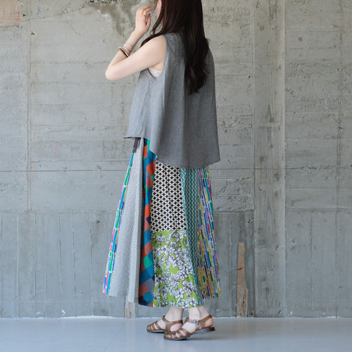 装いに彩りを♪ラップパッチワークスカート（22s-23）パターンA ver4