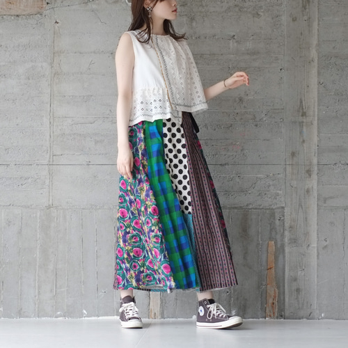 ラナー　ranor☆パッチワークスカート☆美品☆Sサイズ ラナー ranor☆パッチワークスカート☆美品☆Sサイズ