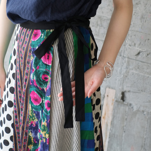 装いに彩りを♪ラップパッチワークスカート（22s-23）パターンA