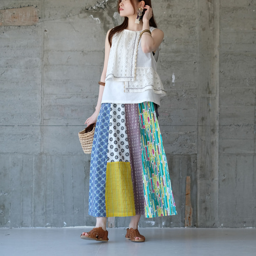 装いに彩りを♪ラップパッチワークスカート（22s-23）パターンD