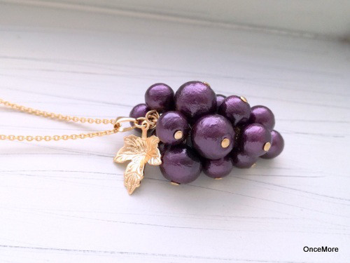 葡萄モチーフパールペンダントヘッド