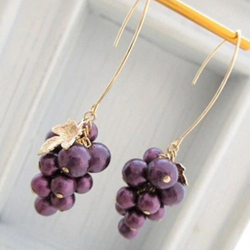 葡萄のペンダント（コットンパール・アメジスト） ネックレス