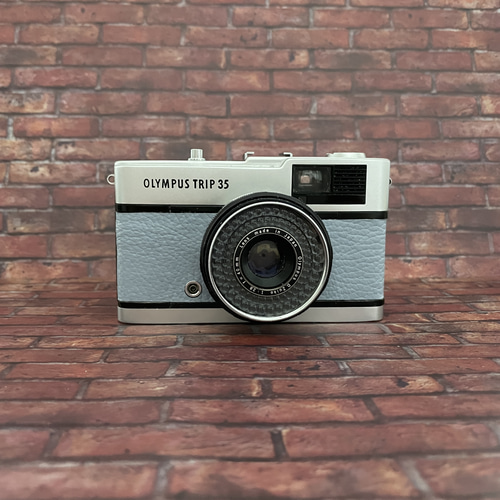 完動品】レトロなフィルムカメラ オリンパスTRIP35 くすみブルー