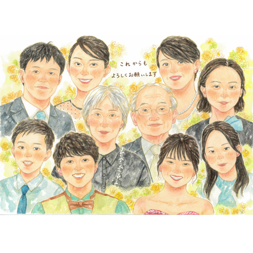 似顔絵 A3 金婚式 両親贈呈品 イラスト 名入れ 還暦祝い 似顔絵 A3 金婚式 両親贈呈品 イラスト 名入れ 還暦祝い