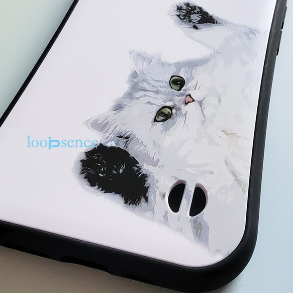【受注生産】猫のiPhoneケース：「みたにゃー」ループセンスオリジナルスマホケース 3枚目の画像