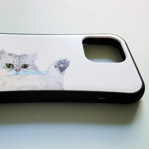 【受注生産】猫のiPhoneケース：「みたにゃー」ループセンスオリジナルスマホケース 4枚目の画像