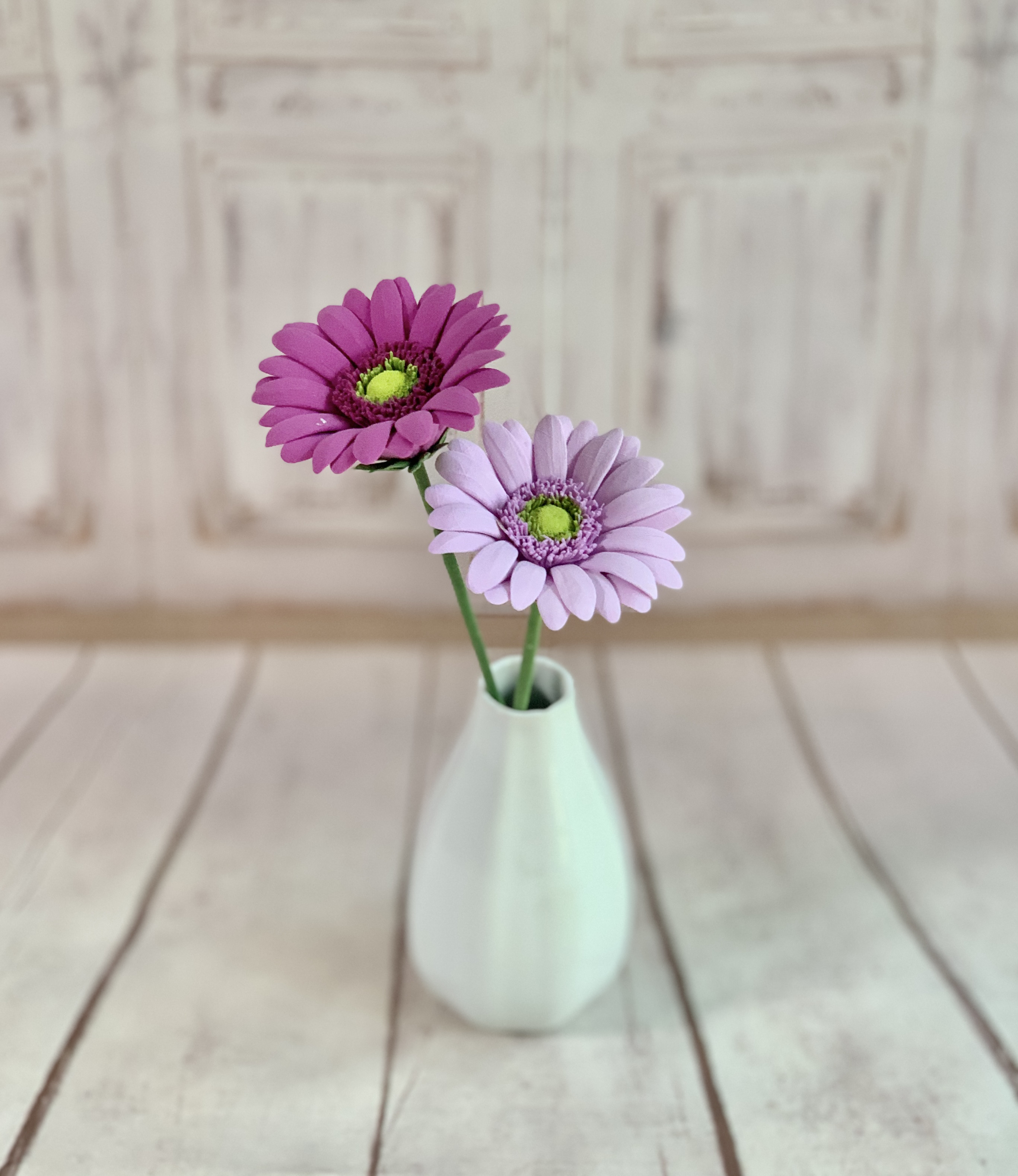 クレイのガーベラ紫2本セット アートフラワー Clay art AYA 通販