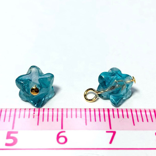 天然石チャーム】ブルーグリーンフローライト 8mm 2個 ハンドメイド 