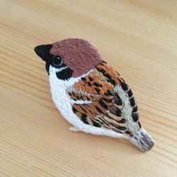 庭に来たネコ♫くるみボタン刺繍ブローチ ブローチ chikayo＊c