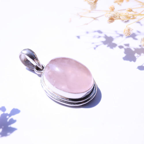 天然石 ローズクォーツ Silver925 ペンダントトップ 1 ペンダント