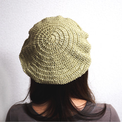かぎ針編み　サマーベレー帽　コットン　帽子　夏 6枚目の画像