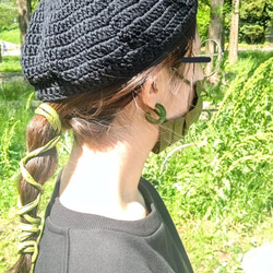かぎ針編み　サマーベレー帽　コットン　帽子　夏 2枚目の画像