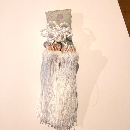 世界で1つ 】正絹 花嫁懐剣 筥迫 伊達襟 3点 手描友禅 水浅葱色 花嫁