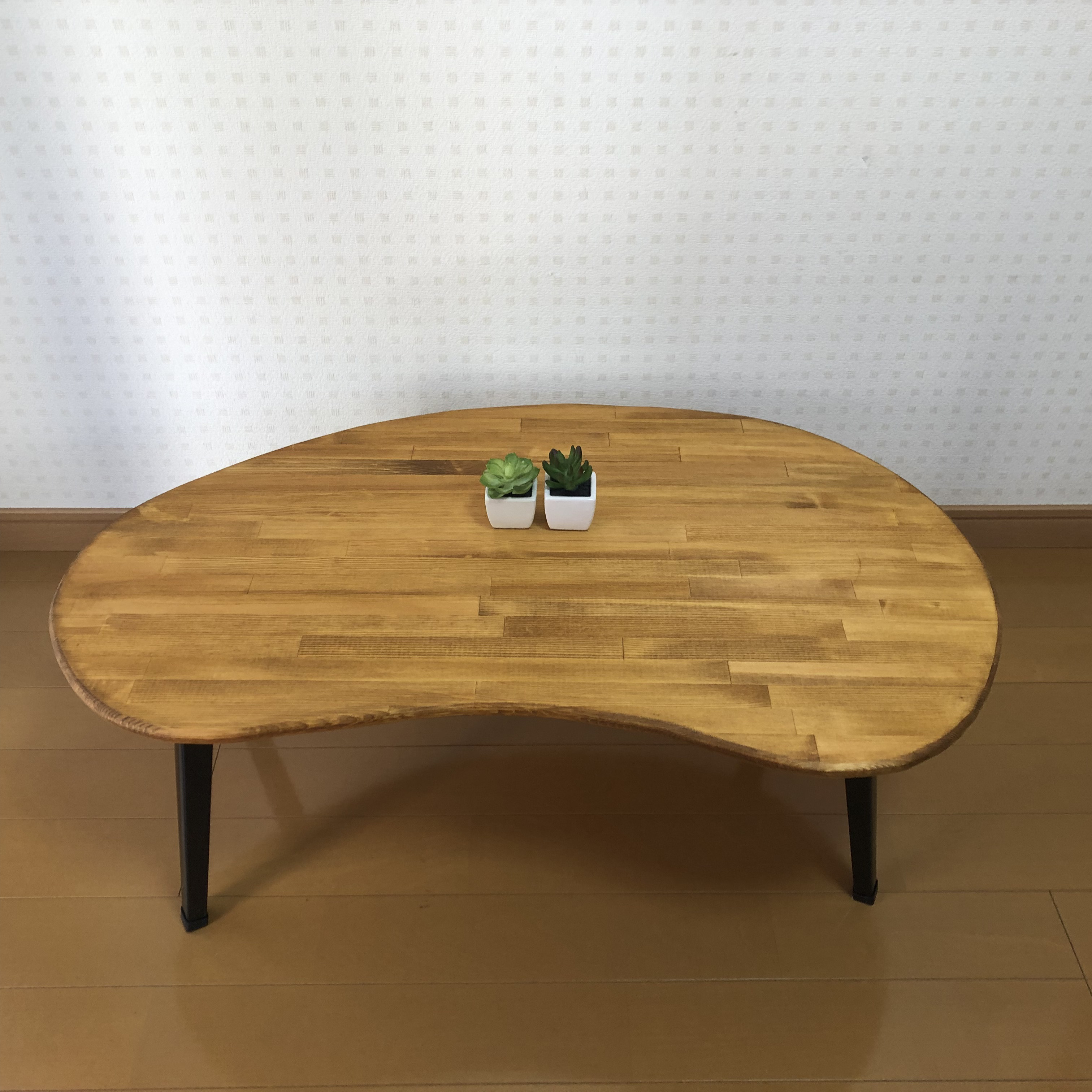 アンティーク木目調シンプルテーブル　メープル　センターテーブル