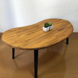 【豆型/メープル（ステインオイル）】アンティーク風・折りたたみ式ローテーブル・テーブル・一人暮らし・豆型＜No.252＞ 9枚目の画像