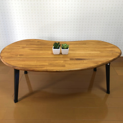 【豆型/メープル（ステインオイル）】アンティーク風・折りたたみ式ローテーブル・テーブル・一人暮らし・豆型＜No.252＞ 12枚目の画像