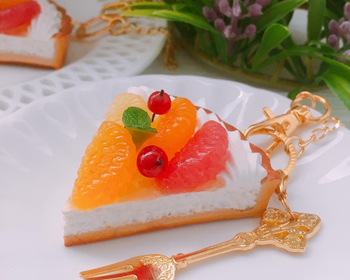 爽やか シトラスタルト バックチャーム フォークチャーム付き ちょっと