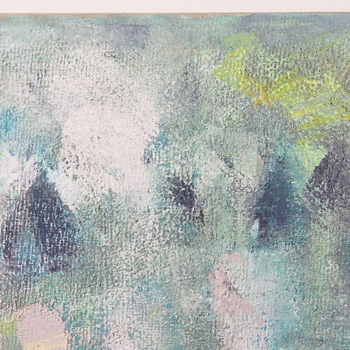 朝霧blue／アクリル画 キャンバス 原画 S0号 心象風景 青い絵