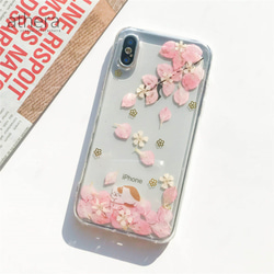 全機種対応 植物標本のような 押し花 スマホケース iPhone 13