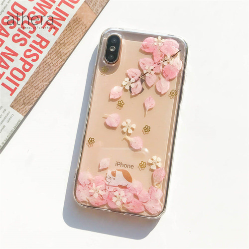 全機種対応 植物標本のような 押し花 スマホケース iPhone 13 iPhone