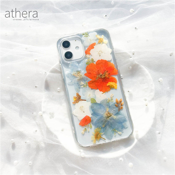 全機種対応 植物標本のような 押し花 スマホケース iPhone 13