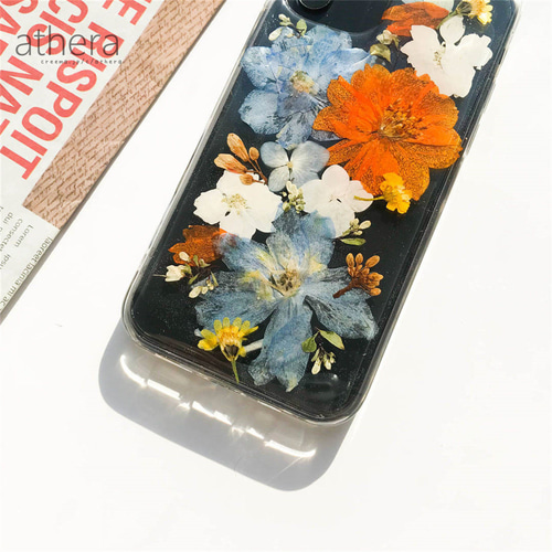 全機種対応 植物標本のような 押し花 スマホケース iPhone 13 iPhone