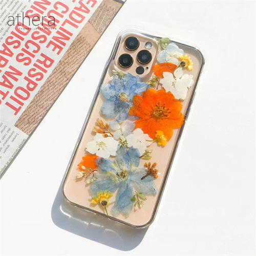 全機種対応 植物標本のような 押し花 スマホケース iPhone 13 iPhone