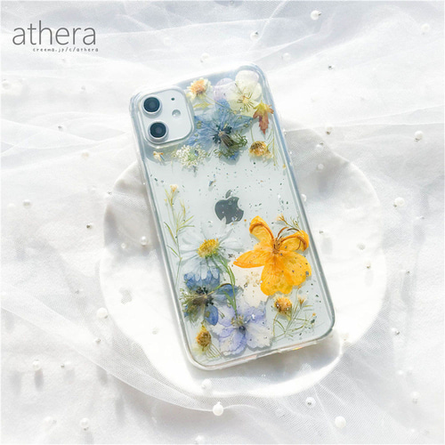 全機種対応 植物標本のような 押し花 スマホケース iPhone 13 iPhone