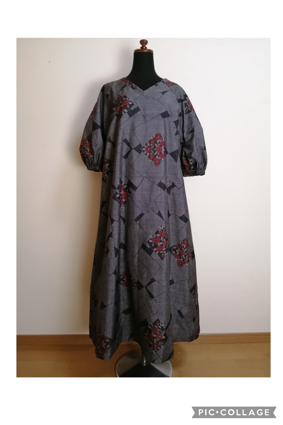 着物リメイク　ワンピース　ハンドメイド