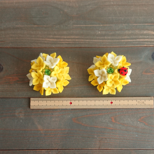 春の季節飾り 菜の花 2個セット フェルト 置物 その他置物 あでりー