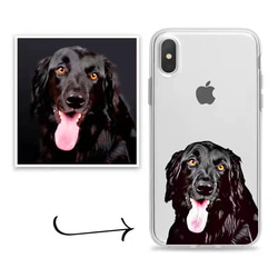 【オーダーメイド】うちの子 スマホケース 猫犬 ペット 肖像画似顔絵 iPhone 15 14 Android全機種対応 1枚目の画像