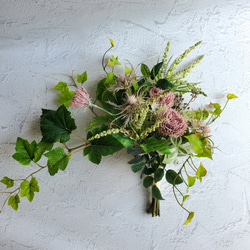 モーブピンクの花束☆スワッグ『Creema限定』～約60cm～ 2枚目の画像