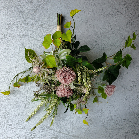 モーブピンクの花束☆スワッグ『Creema限定』～約60cm～ 3枚目の画像
