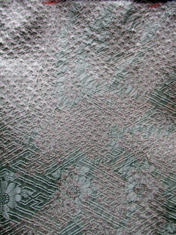 ６３２７　色大島紬の着物で作った巾着袋＃送料無料 12枚目の画像