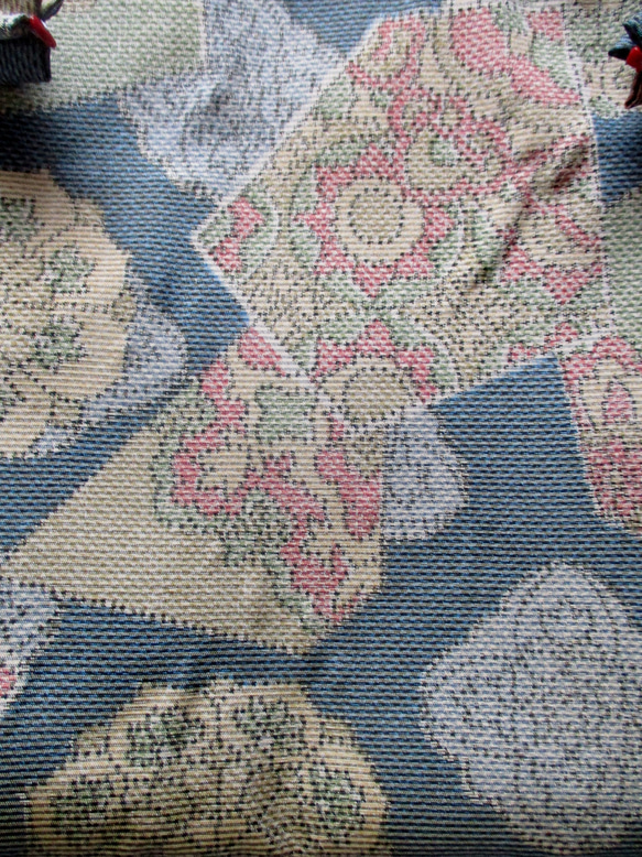 ６３２７　色大島紬の着物で作った巾着袋＃送料無料 8枚目の画像