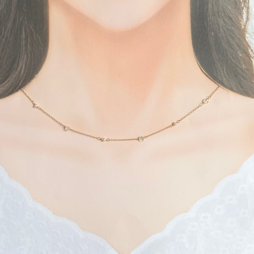 Luna リアルムーン ミニマル ネックレス 14KGF/S925 [l+l] Luna リアルムーン ミニマル ネックレス 14KGF/S925 [l+l]