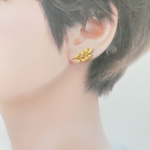 Leafディテールイヤークライマー両耳 ペア925SilverHandmade Ear