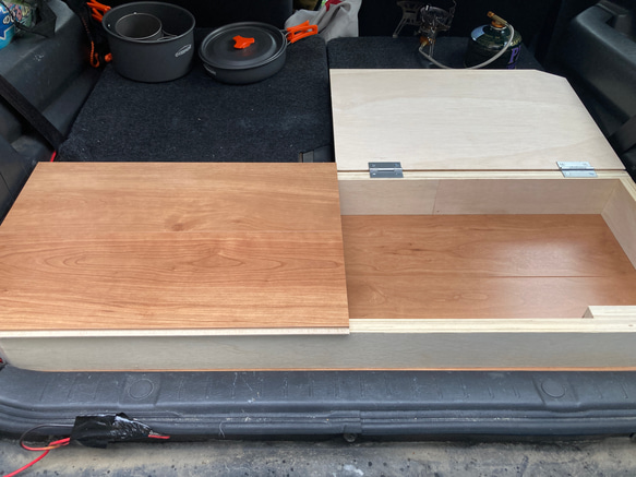 【ベテラン大工作】ジムニーjb23 ラゲッジ収納ボックス トランク収納　ダーク色 ジムニーjb23 分割ラゲッジ収納ボックス】ダーク色 ベテラン大